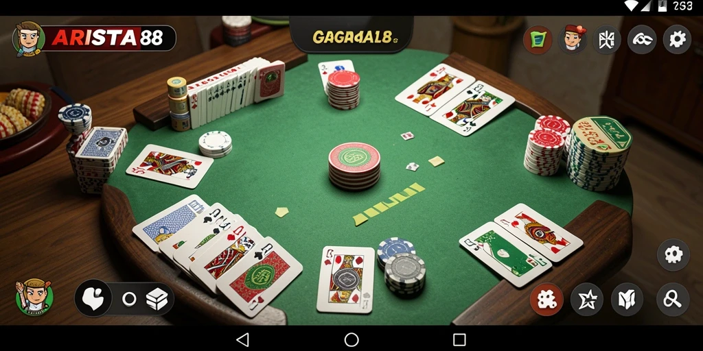 Tampilan gameplay ARISTA88 yang seru dan menarik saat bermain Gaple.