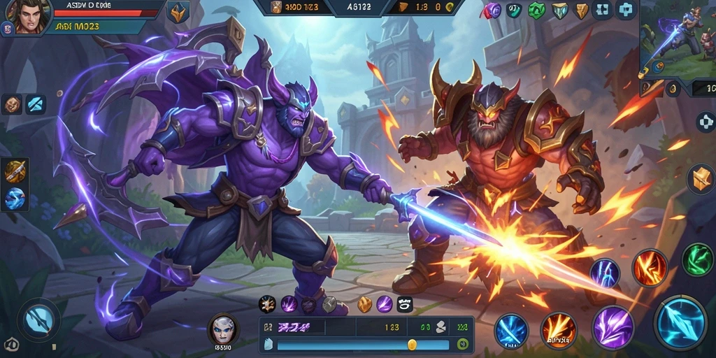 Tampilan utama gameplay <strong>ASD123</strong> menunjukkan pertarungan seru antar tim.