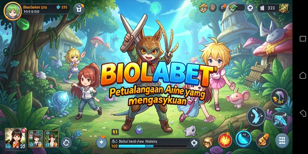 Tampilan gameplay BIOLABET yang menarik dengan karakter anime yang beraksi.
