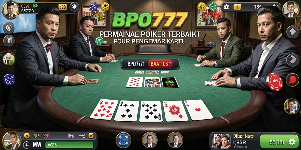 Screenshot BPO777 menampilkan suasana permainan poker yang mengasyikkan.