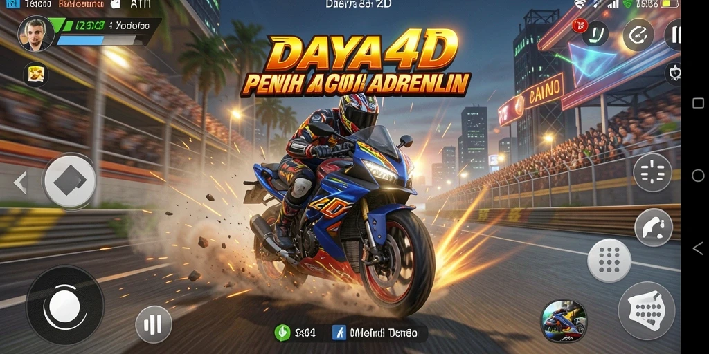 Tampilan seru dari gameplay balapan motor di DAYA4D.