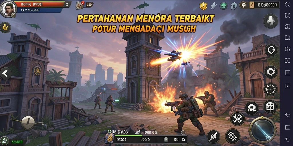 Tampilan gameplay seru di DY01 dengan strategi Tower Defense yang mendebarkan.