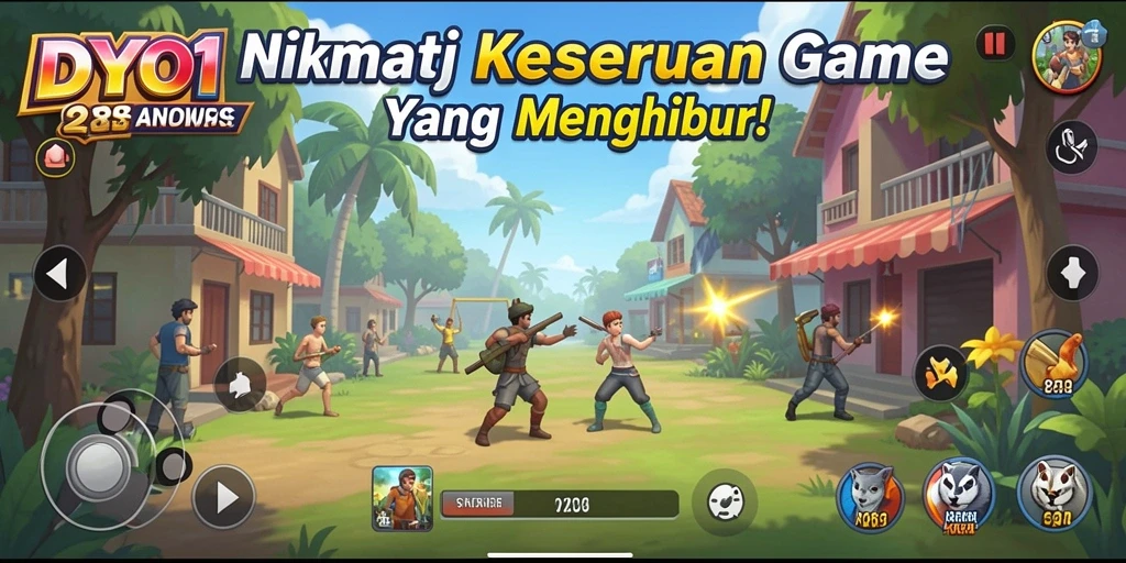 Tampilan gameplay DYO1 yang memukau dan penuh warna.