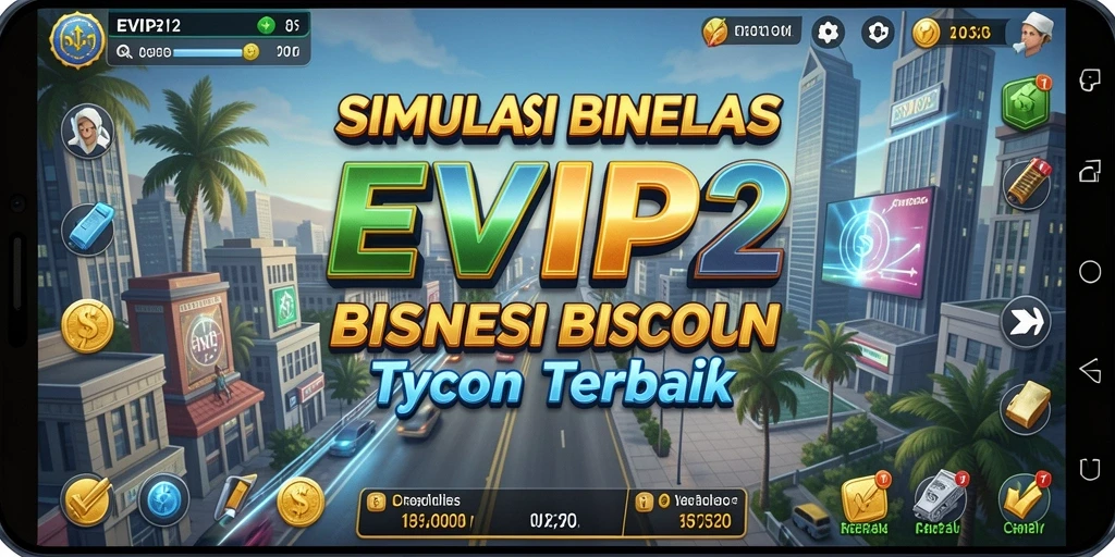 Tampilan gameplay EVIP2 yang menampilkan manajemen bisnis Tycoon.