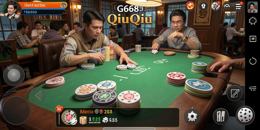 Tangkapan layar menunjukkan gameplay QiuQiu yang seru.