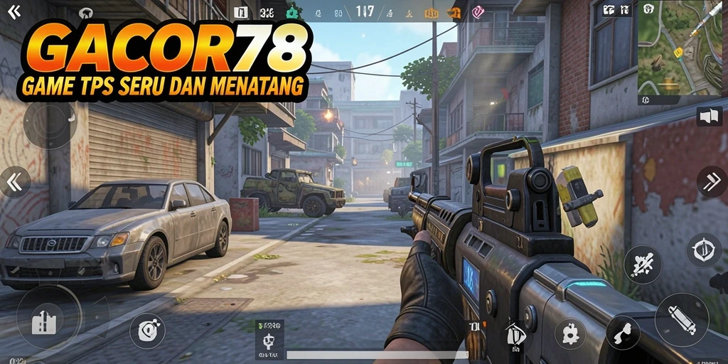 Gameplay seru GACOR78 dengan aksi menegangkan di battlefield TPS.