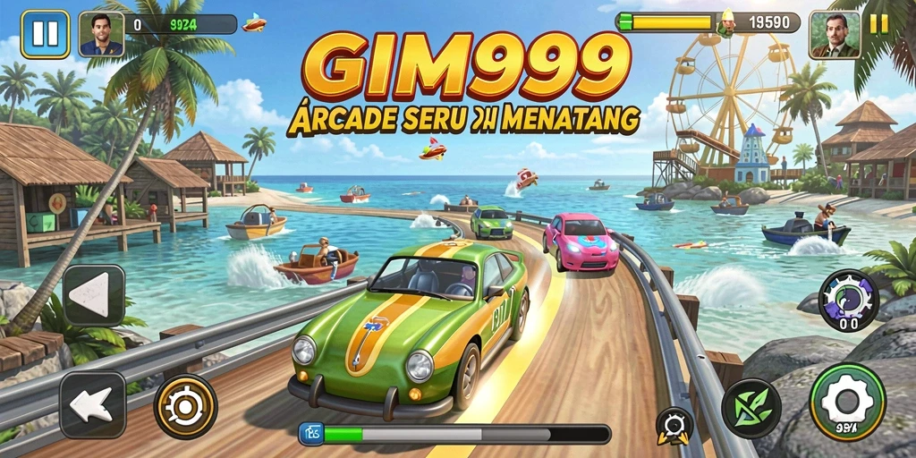 Tampilan gameplay GIM999 yang penuh warna dan seru.
