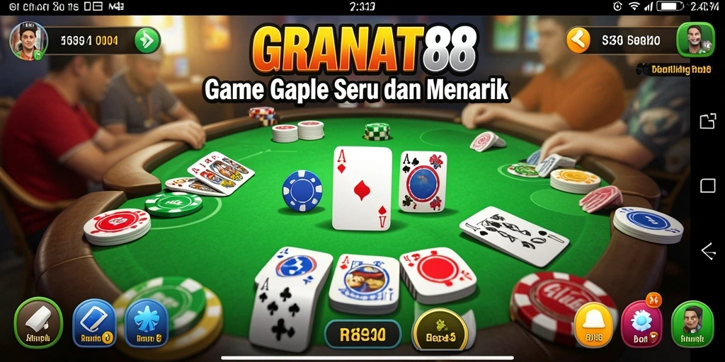 Tampilan gameplay Gaple yang menarik di GRANAT88.