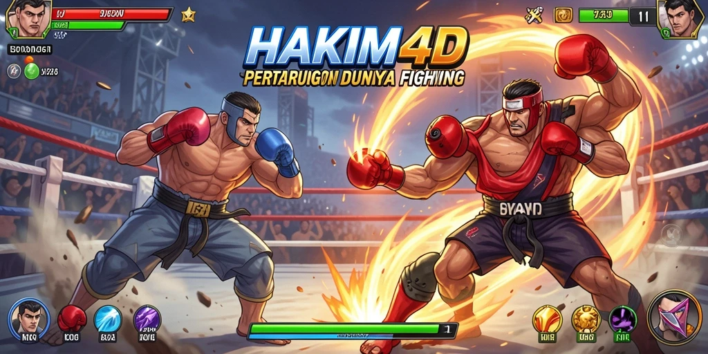 Tangkapan layar HAKIM4D menampilkan aksi pertarungan yang intens dan mendebarkan.