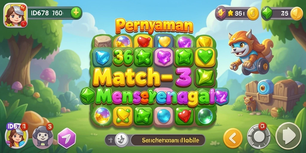 Tangkapan layar gameplay <strong>ID678</strong> menampilkan pertempuran seru dalam mencocokkan item.