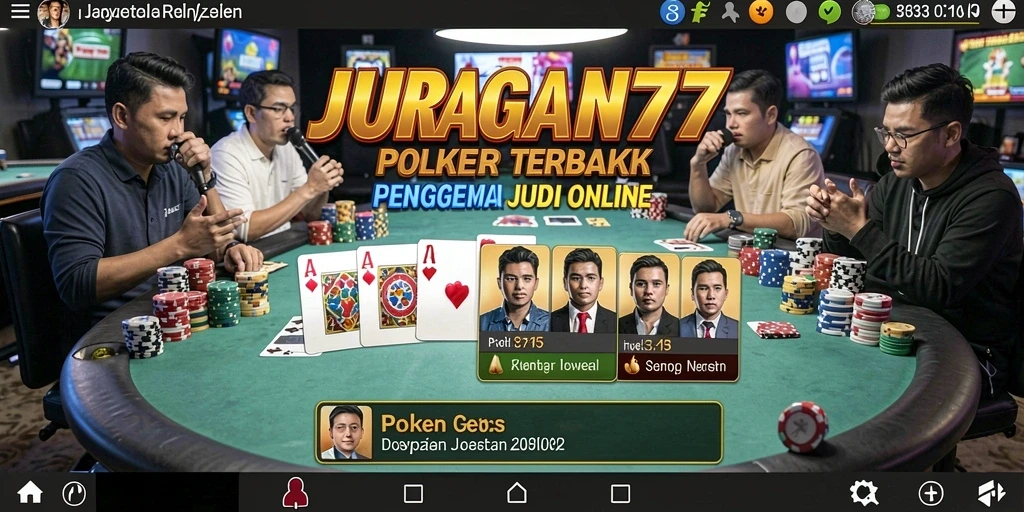 Tampilan gameplay menarik dari JURAGAN77 dalam permainan Poker.