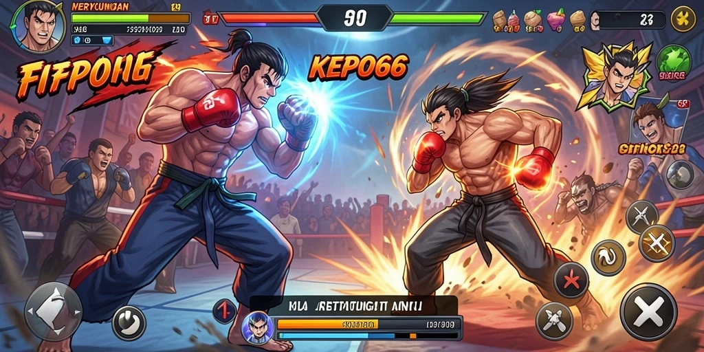Tampilan memukau gameplay KEPO66 di arena pertarungan.