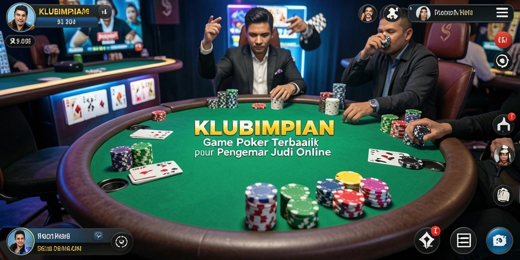 Screenshot gameplay KLUBIMPIAN dengan suasana poker yang seru