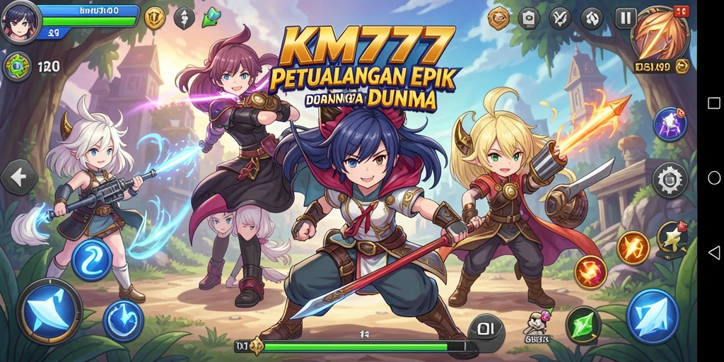 Tampilan gameplay menarik dari KM777 yang penuh aksi dan warna.