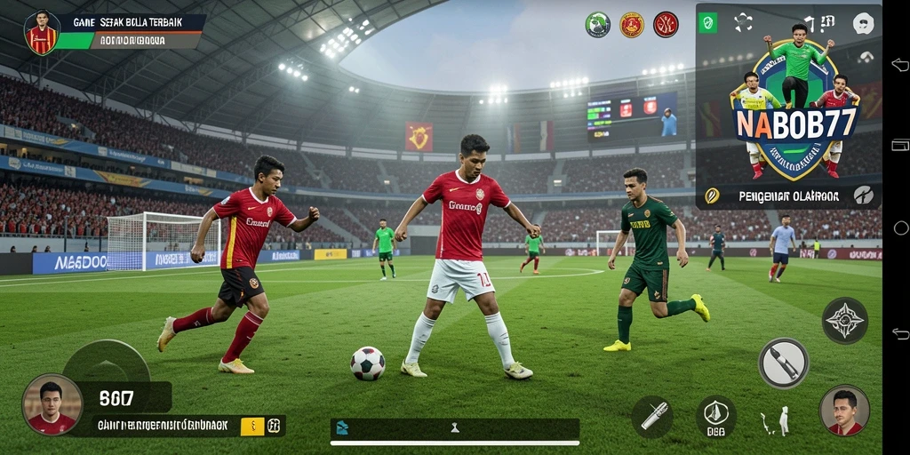 Tampilan gameplay NABOB77 yang menegangkan di lapangan sepak bola.
