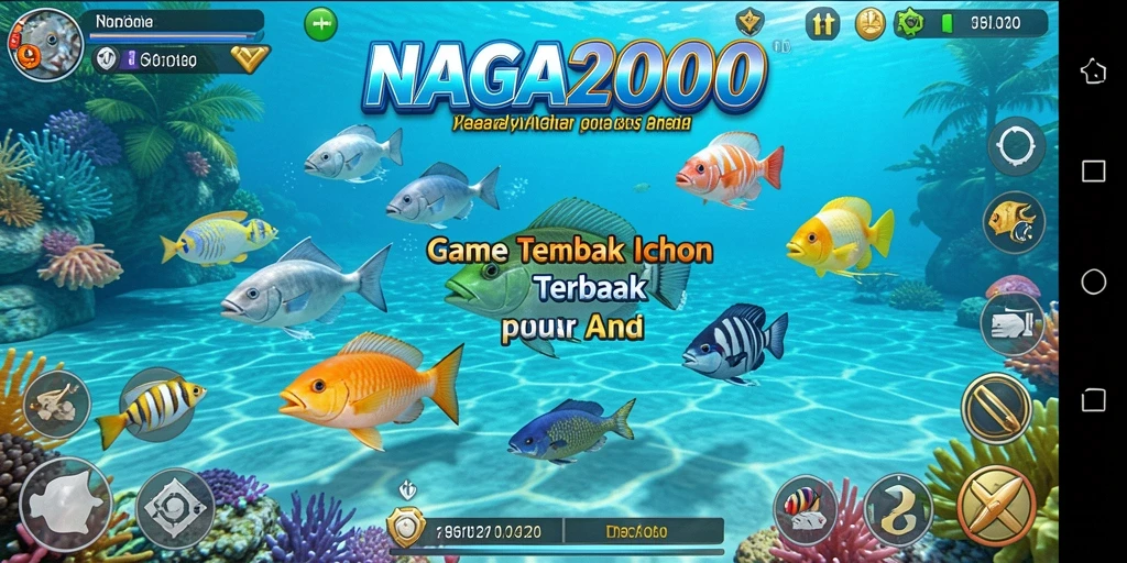 Screenshot gameplay NAGA2000 yang menampilkan aksi tembak ikan yang seru.