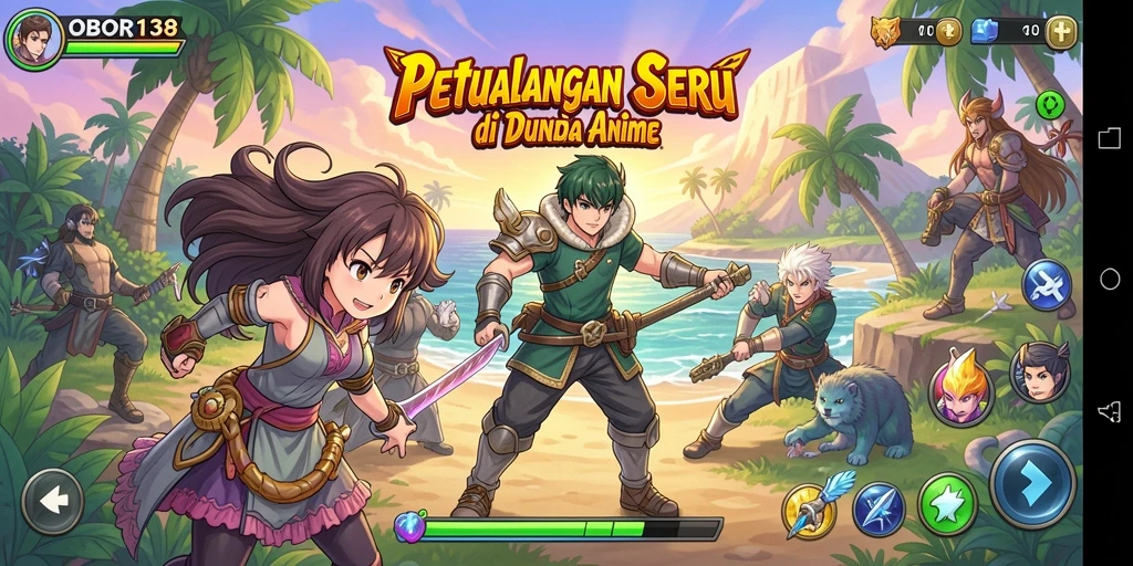 Gameplay seru OBOR138 dengan karakter Anime ikonik.