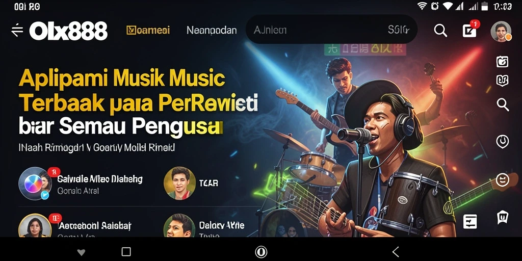 Tampilan gameplay OLX888 menampilkan antarmuka yang menarik dan berbagai pilihan musik.