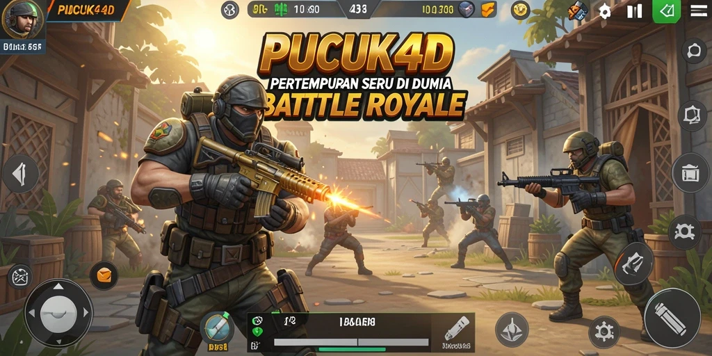 Tampilan gameplay seru PUCUK4D dalam aksi Battle Royale.
