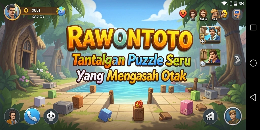 Tampilan gameplay RAWONTOTO dengan berbagai level puzzle menantang.
