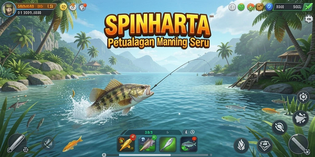 Tampilan gameplay SPINHARTA yang memukau dan interaktif.