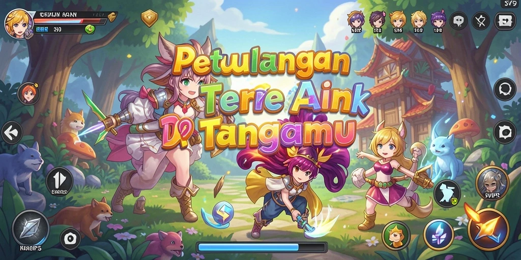 Screenshot gameplay SVIP5 dengan karakter Anime yang beraksi.