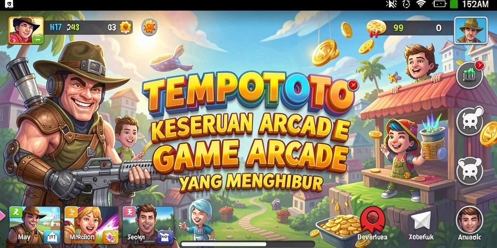 Tampilan gameplay TEMPOTOTO yang seru dan penuh warna.
