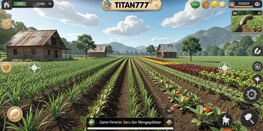 Tampilan gameplay menarik dalam pertanian dan pengelolaan ladang.