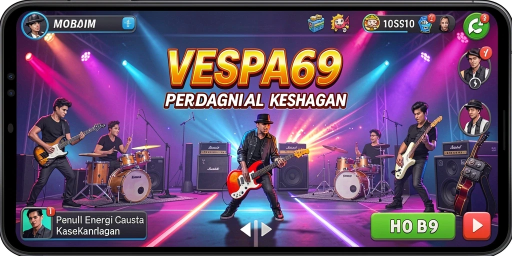 Screenshot VESPA69 menampilkan gameplay musik yang menarik.