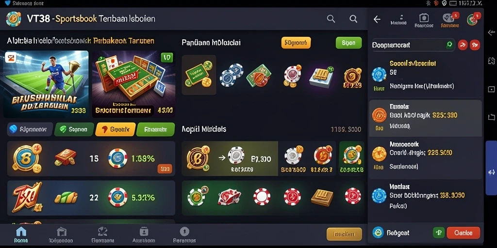 Screenshot VT38 menampilkan antarmuka taruhan yang menarik dan mudah digunakan.
