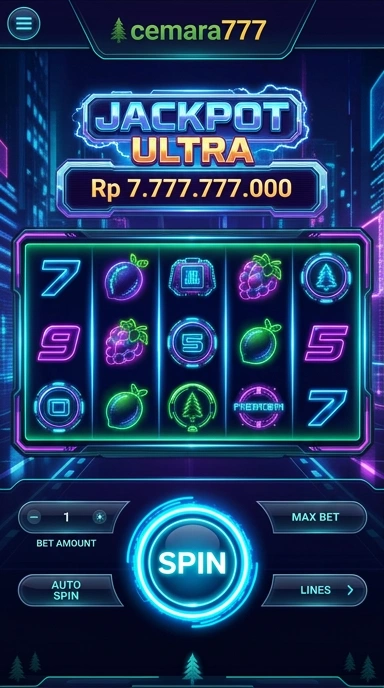Tampilan utama aplikasi cemara777 dengan pilihan kategori.
